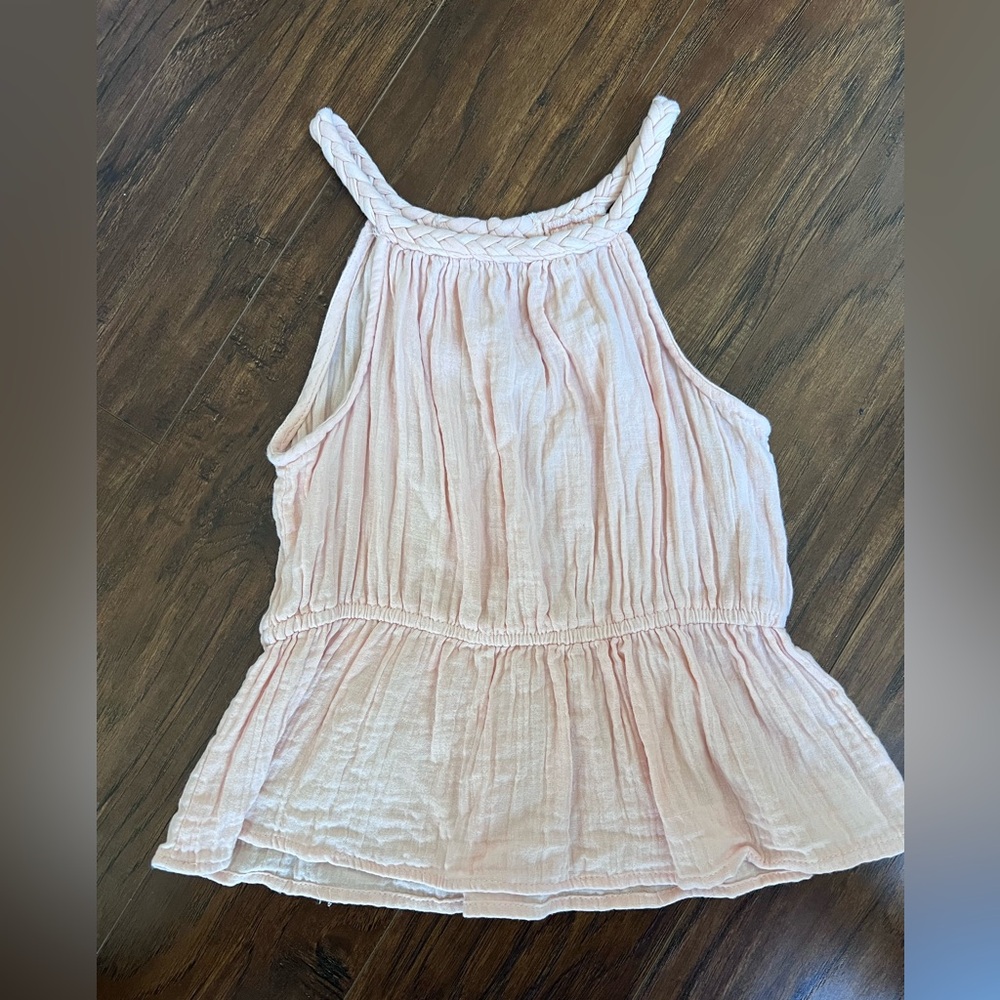 100% Cotton Sim & Sam Girls Peach Cotton Tank Top  Size Medium Boho Style